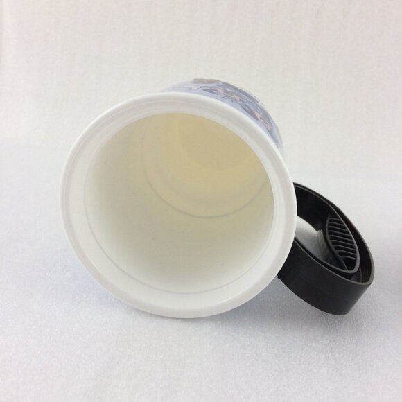 Walt Disney World Blue Coffee Mug Travel Cup w Lid Coca Cola Mickey Minnie 2007 - Picture 10 of 12